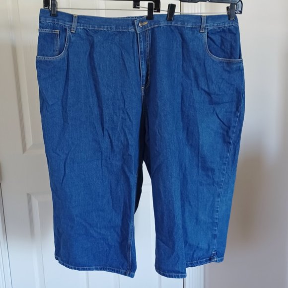 NWT Woman Within Capri Cropped Denim Jeans Plus Size 34W - Picture 1 of 3